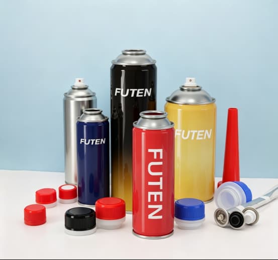 Printed with various effect aerosol cans